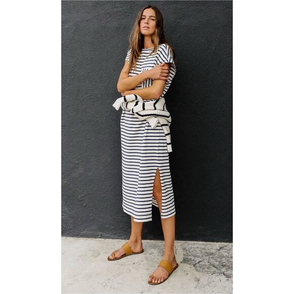 Apiece Apart Elodie Tank Dress in Navy/Cream Coastal Stripes Size X-Small EUC - Picture 2 of 7